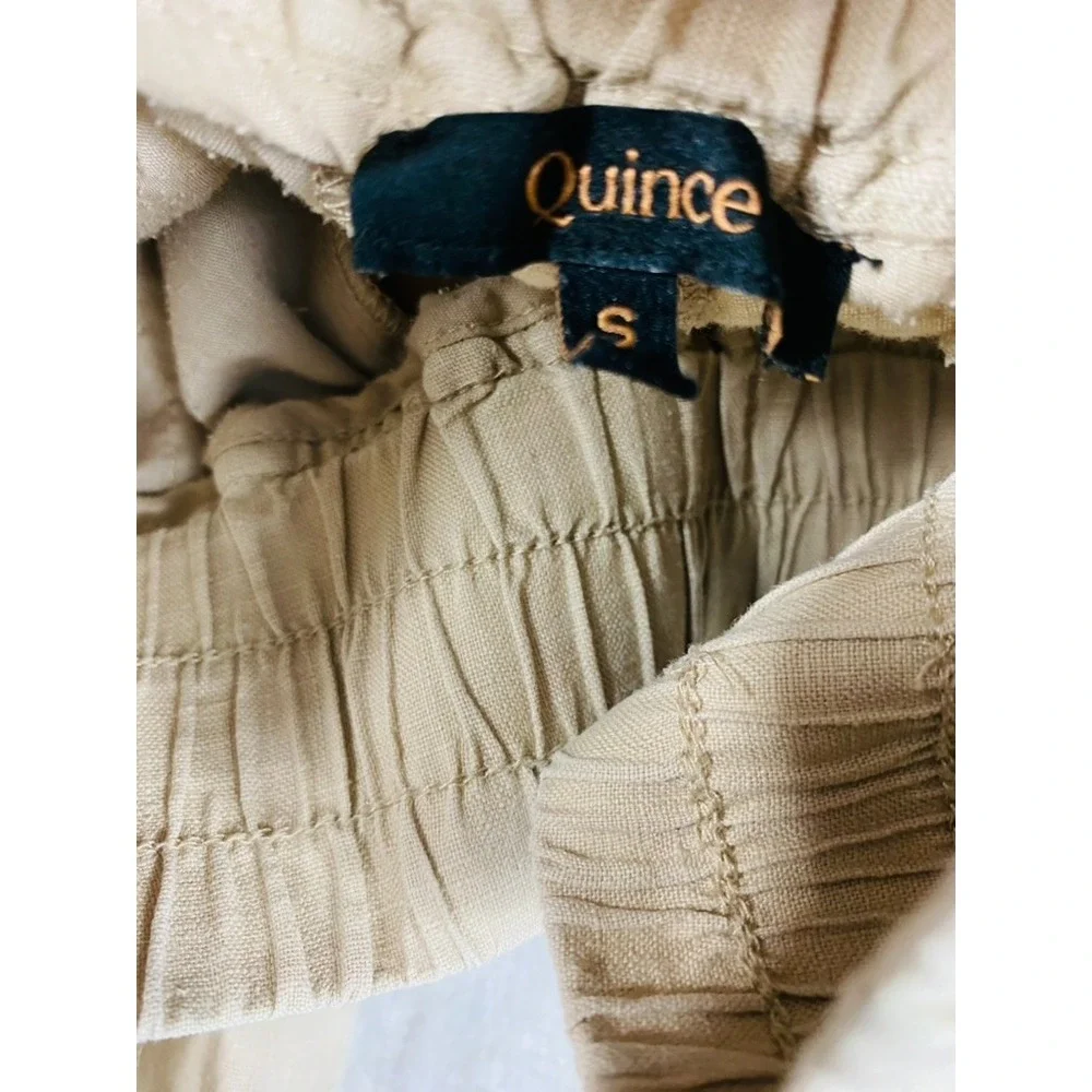 Quince European Linen Wide Leg Pant  Sz S Driftwood 100% Linen Coastal Granola